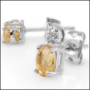 Citrine & Diamond Earrings